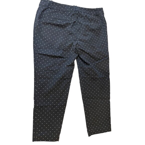 Liz Claiborne Women Pant Polka Dot Emma Classic Crop Career Black White Size 34W - Picture 2 of 7